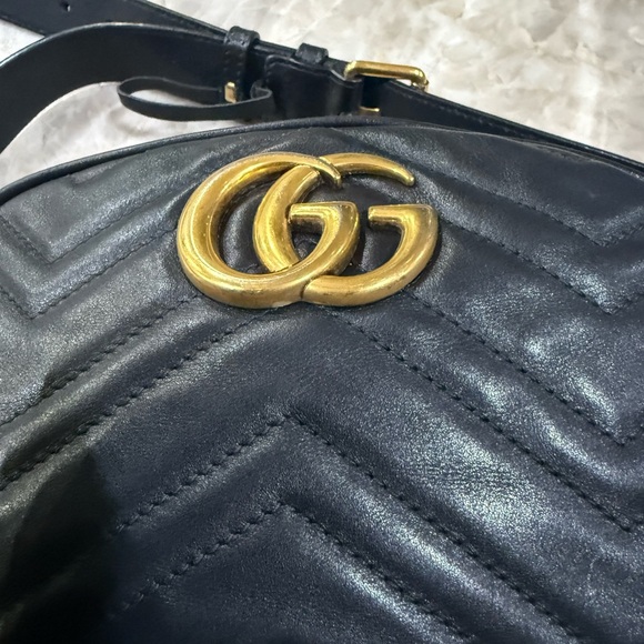 Gucci GG Marmont Matelassé black leather belt bag - Picture 4 of 16